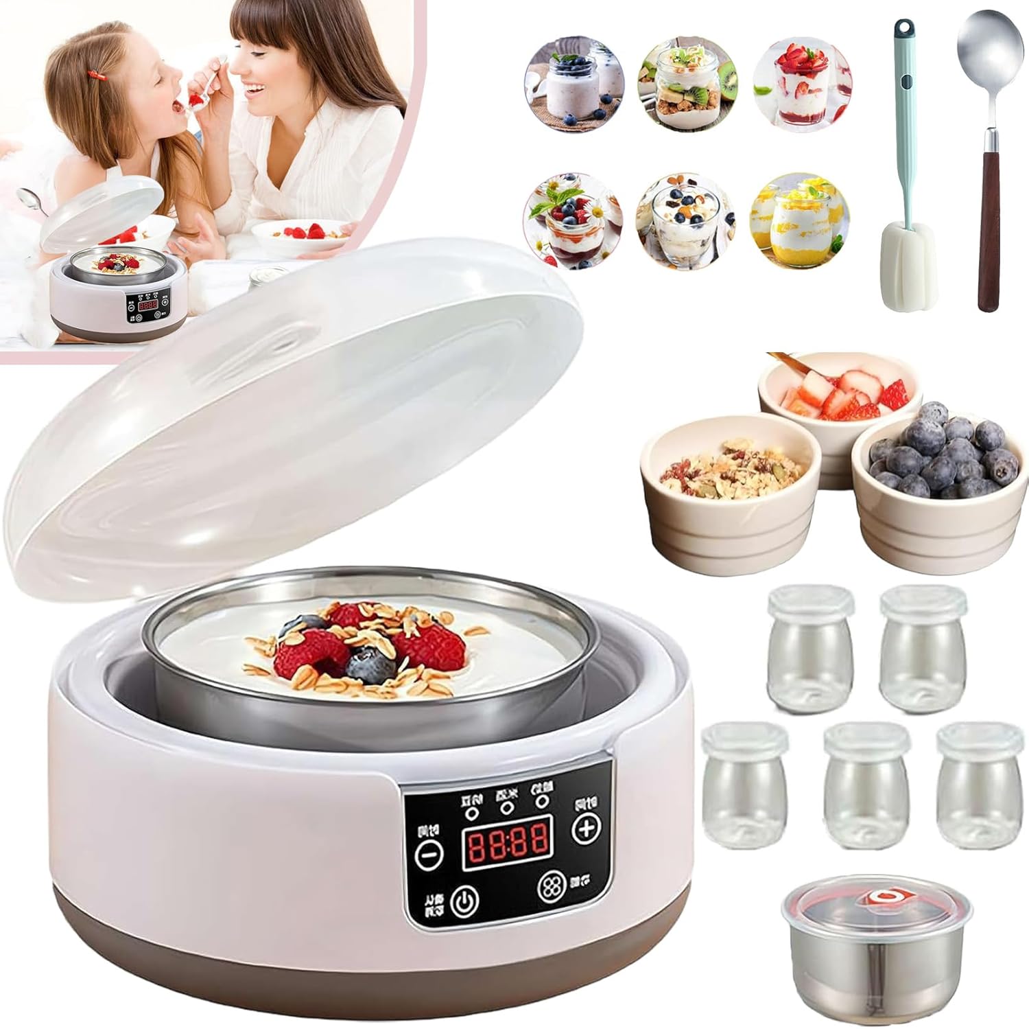 36-Hour Probiotic Yogurt Maker with LCD Display