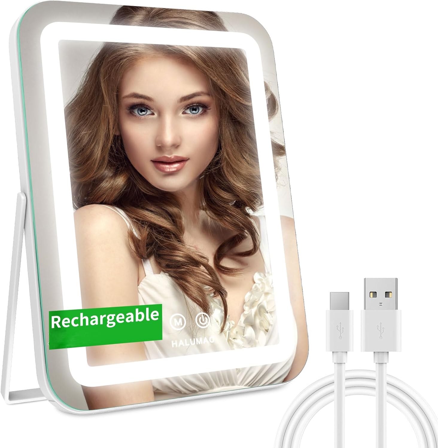 14.5 Inch Rechargeable Vanity Mirror with Lights for Makeup