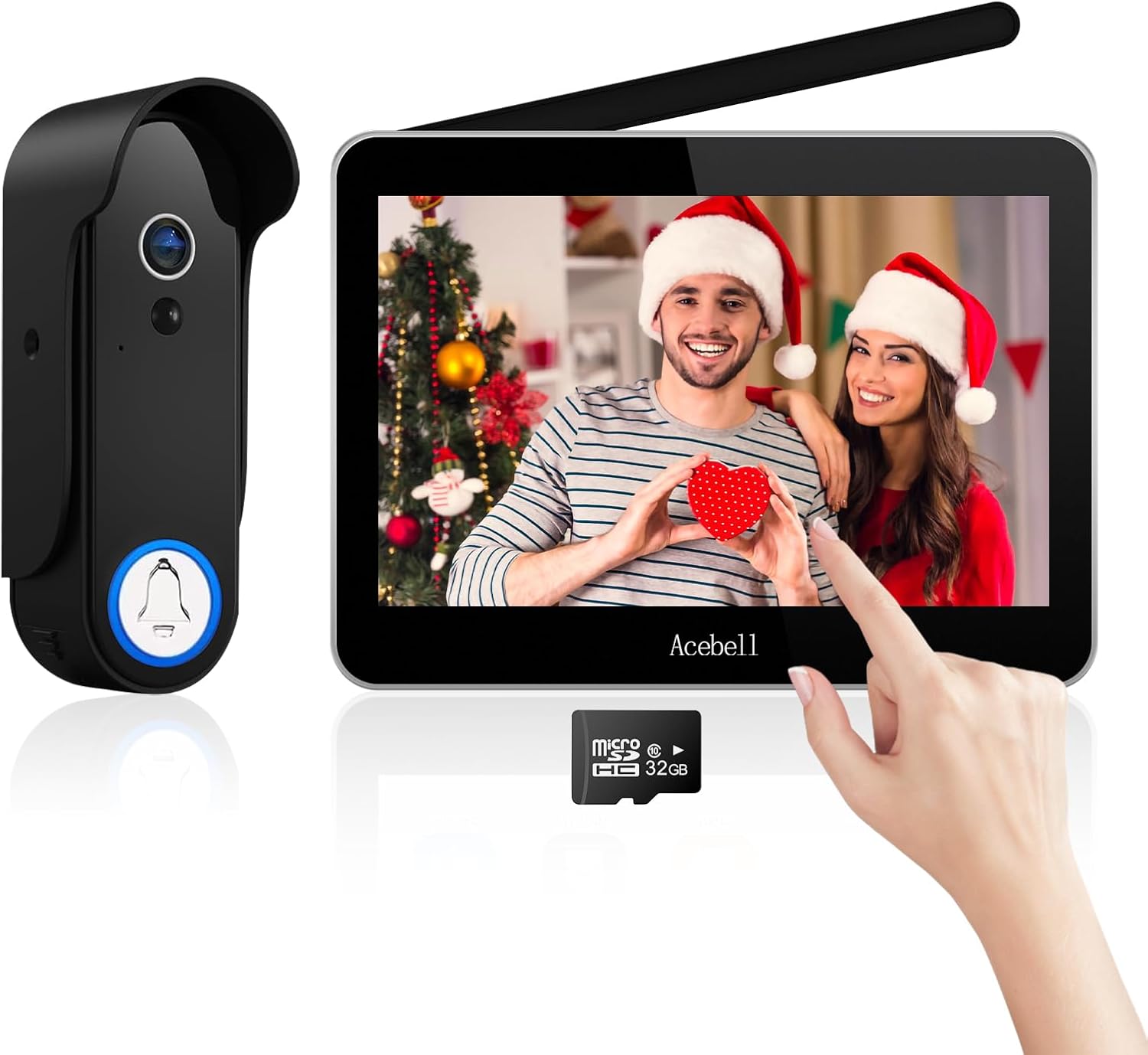 ACEBELL Wireless Video Doorbell with 1080P Camera & 7'' Touch Screen