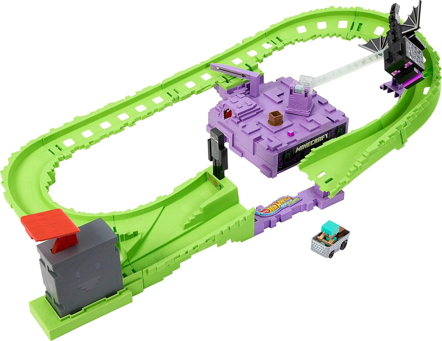 Hot Wheels RacerVerse Track Set with Diamond Armor Steve Vehicle