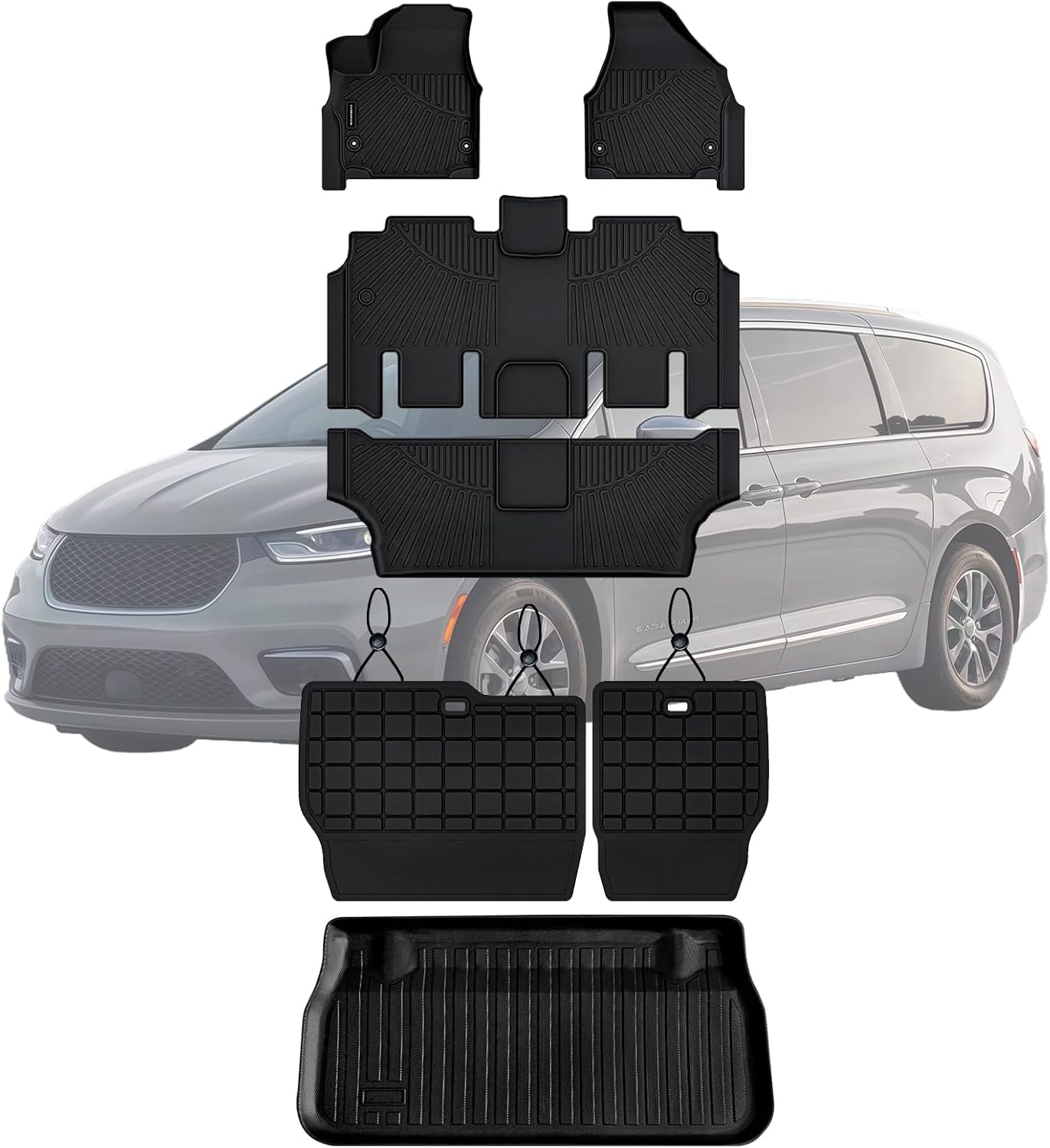Customized TPE All Weather Floor Mats for Chrysler Pacifica 2017-2025