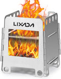 LIXADA Portable Stainless Steel Camping Stove - Efficient Wood Burning for Outdoor Adventures