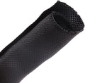 Braided Wiring Loom Black Mesh Split-Sleeve 1/2 in - 28 ft - Durable