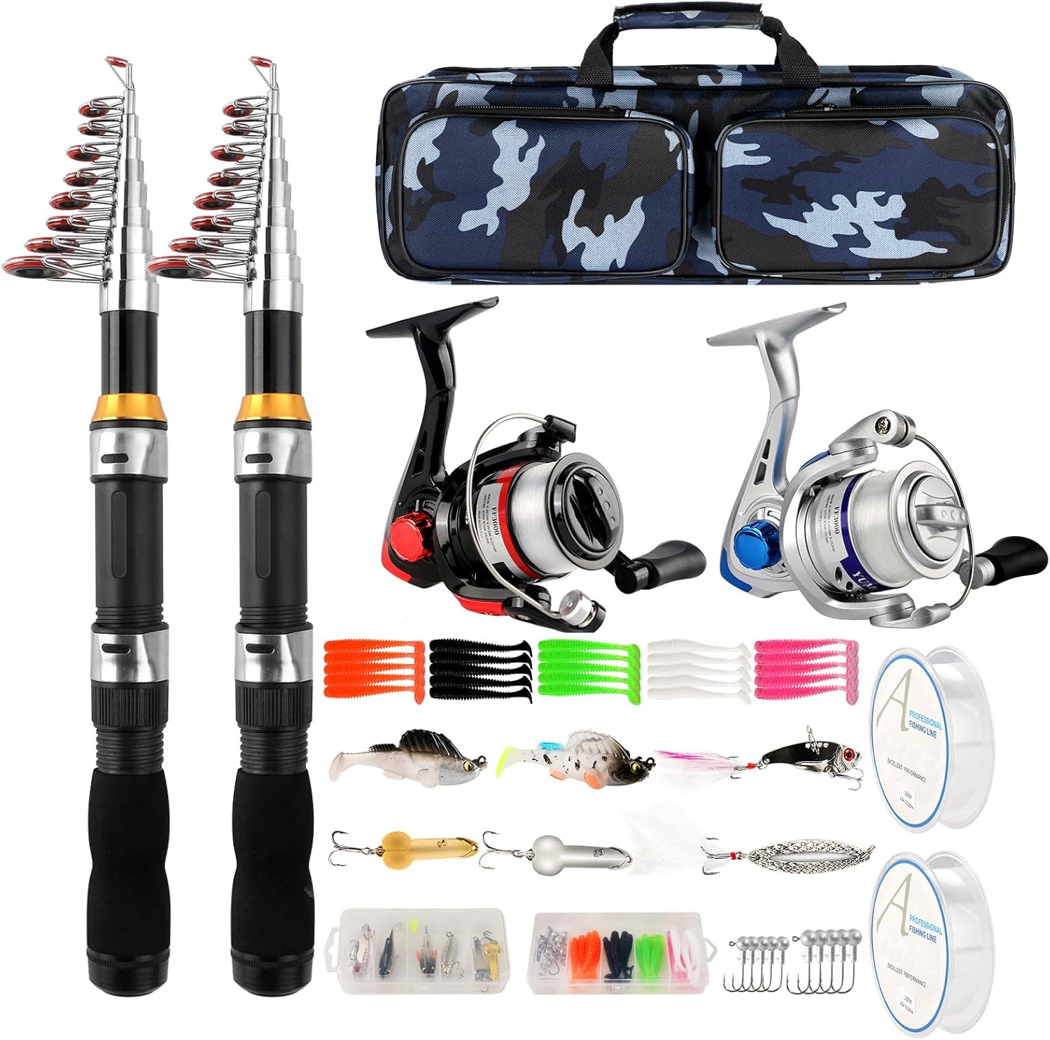 Portable Telescopic Fishing Rod Combo by mouhike