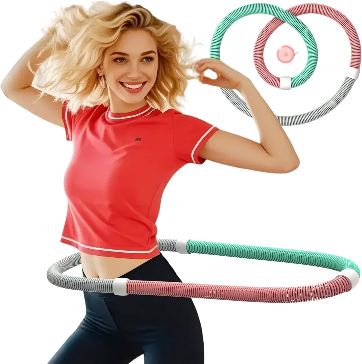 Weighted Soft Spring Hula Hoop for Adults - Portable Fitness Tool