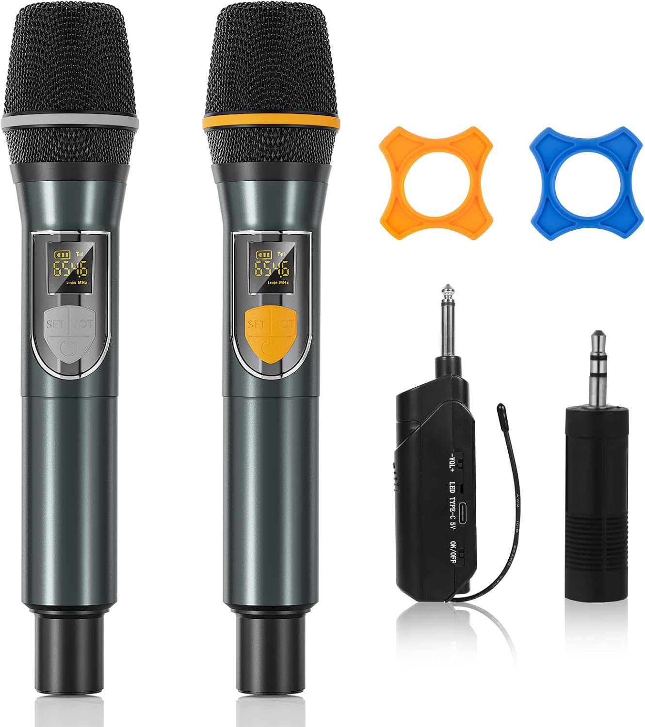 Professional UHF Dual Wireless Microphones Set - Perfect for Karaoke & Events