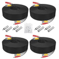 BNC Cable Pack 4x200Ft with Connectors & Clips - Reliable CCTV Wiring