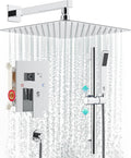 SR SUN RISE 12 Inch Slide Bar Shower System with Square Rain Head