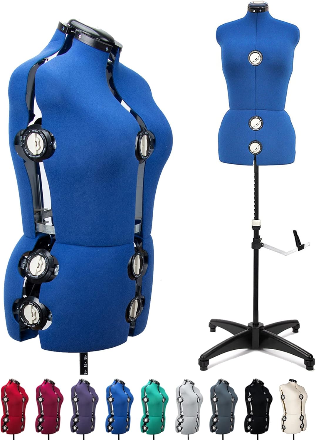 BHD BEAUTY Blue Adjustable Mannequin Dress Form for Sewing