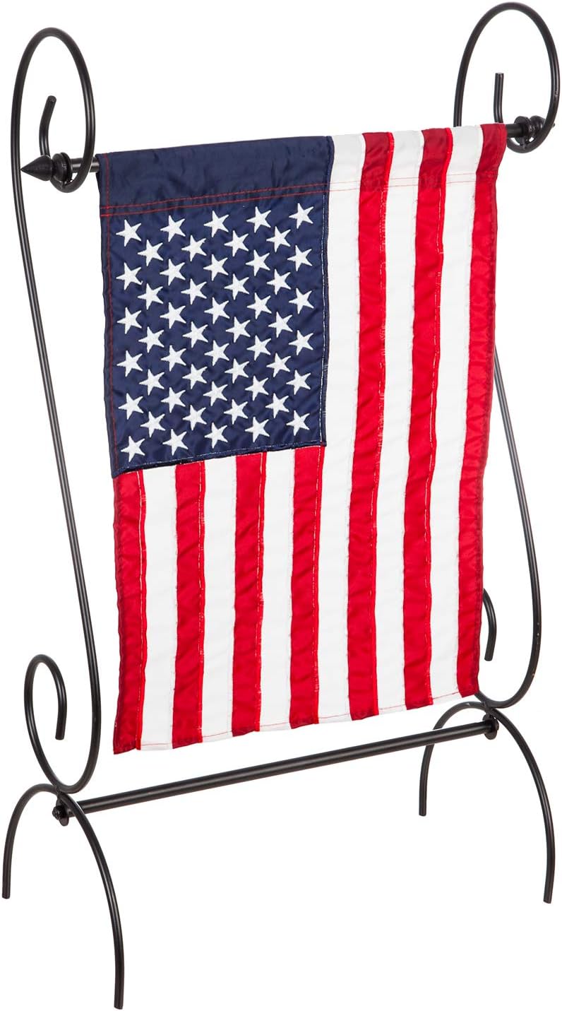 Evergreen Scroll Garden Flag Stand for 12x18 Flags Outside