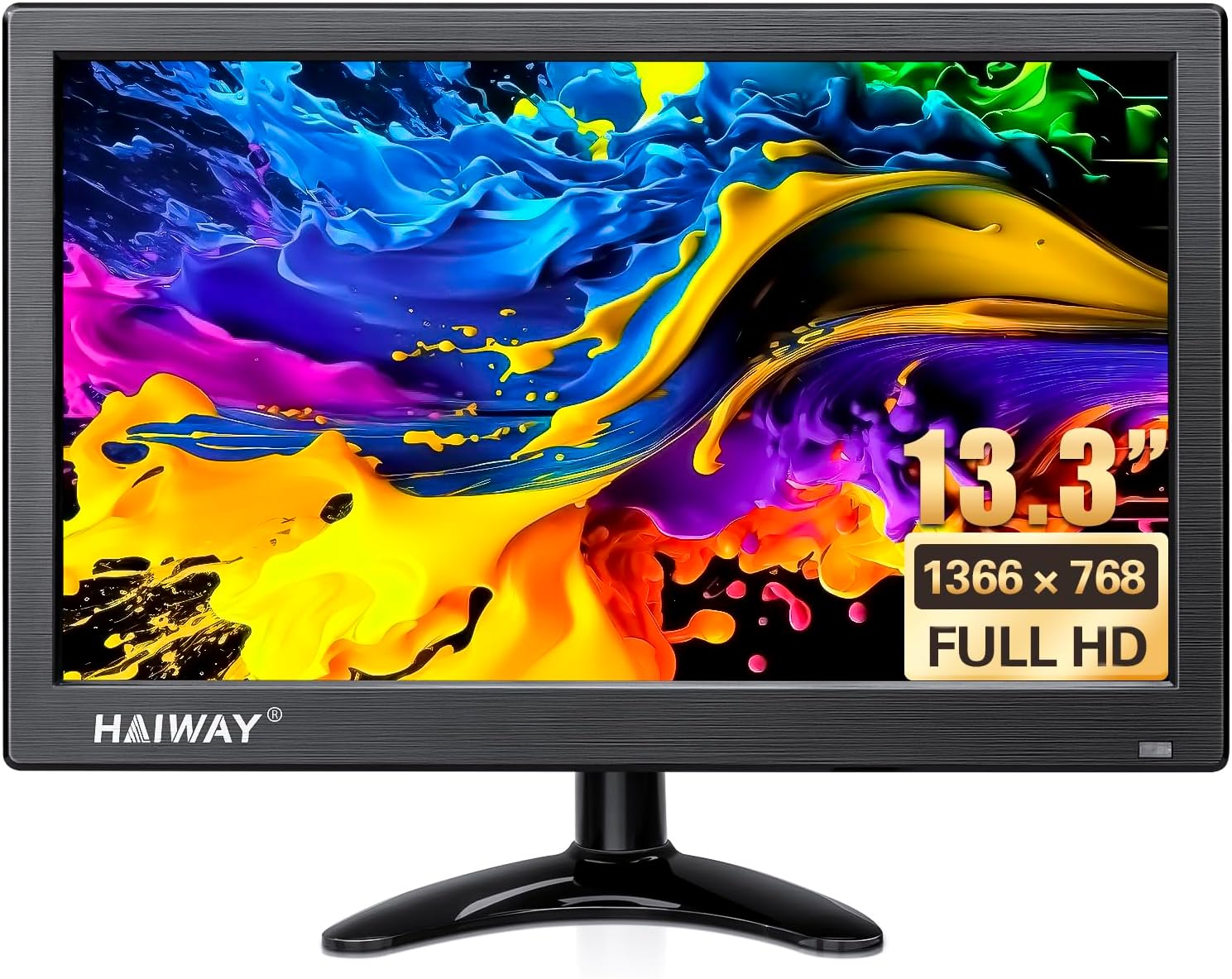 Haiway 13.3 Security Monitor: Built-in Speakers, Remote Control