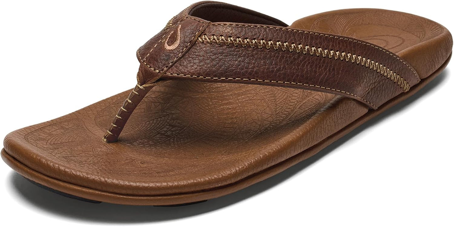 OLUKAI Hiapo Men's Leather Beach Sandal for All-Day Comfort