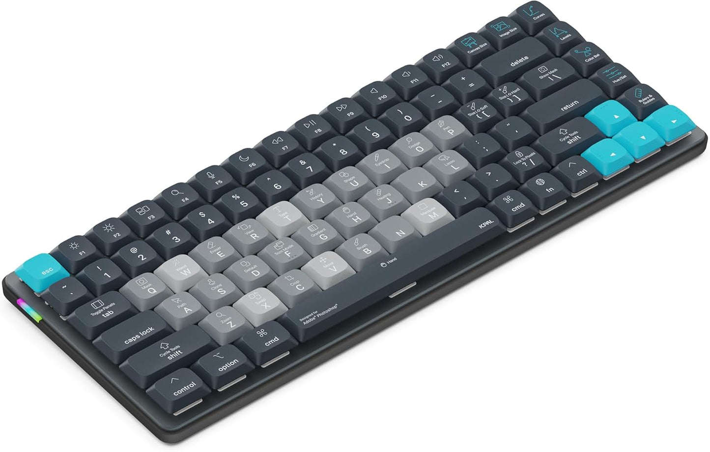 JCPAL Adobe Photoshop Keyboard for Mac and PC - Compact Design