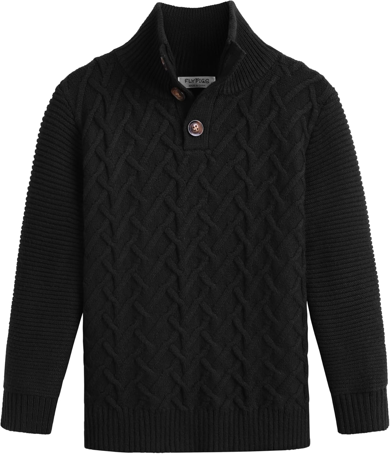 Boys Turtleneck Sweater Long Sleeve Cable Knit Pullover Warm Tops