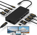Laptop Docking Station Dual 4K HDTV Monitor - Compact USB C Dock