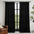 RYB HOME Black Velvet Curtains for Elegant Home Decor