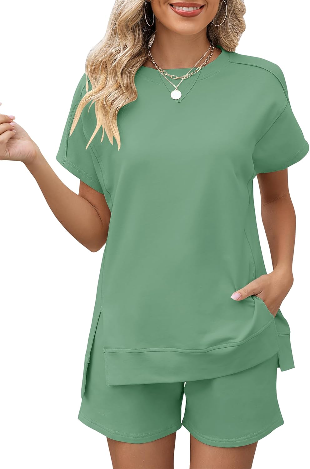 LOMON Womens Fashion 2 Piece Outfits for Summer Comfort