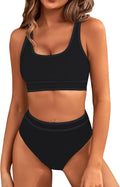 High Waisted Bikini Sets Sporty Two Piece Swimsuits (Style L6PW)