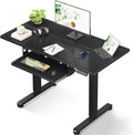 40 in Electric Standing Desk with Keyboard Tray - Black Sit Stand