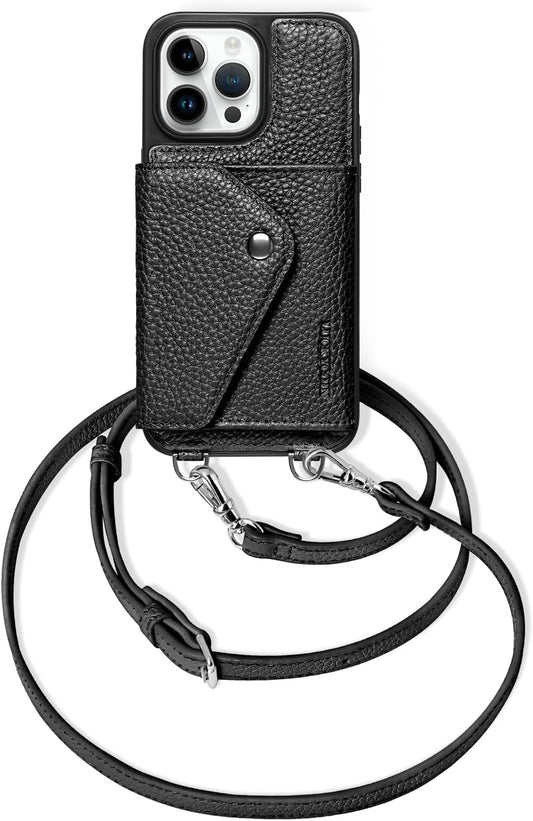 LUCKYCOIN Leather Wallet Case for iPhone 14 Pro Max - Stylish