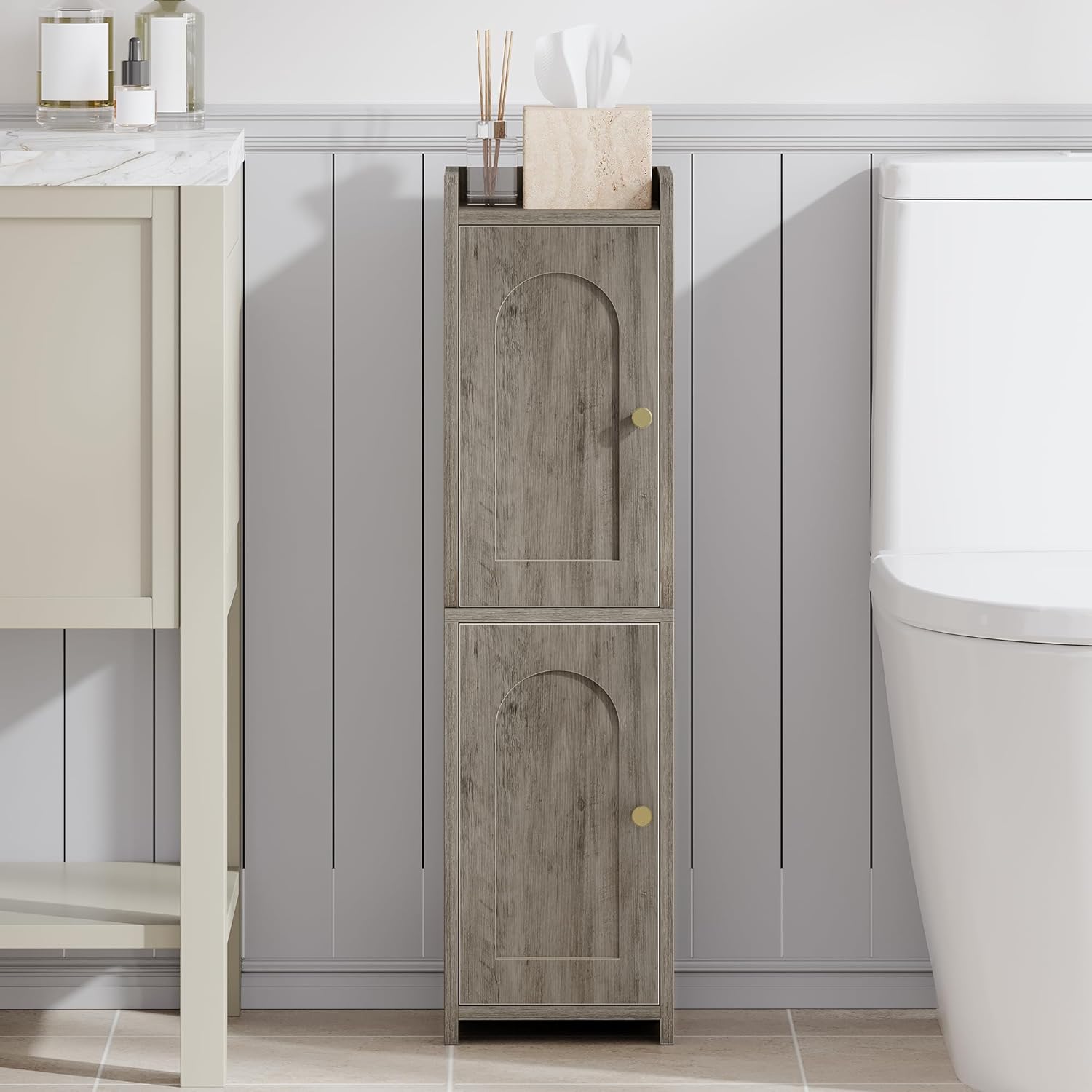 Bathroom Storage Cabinet with Adjustable Shelves for Small Spaces
