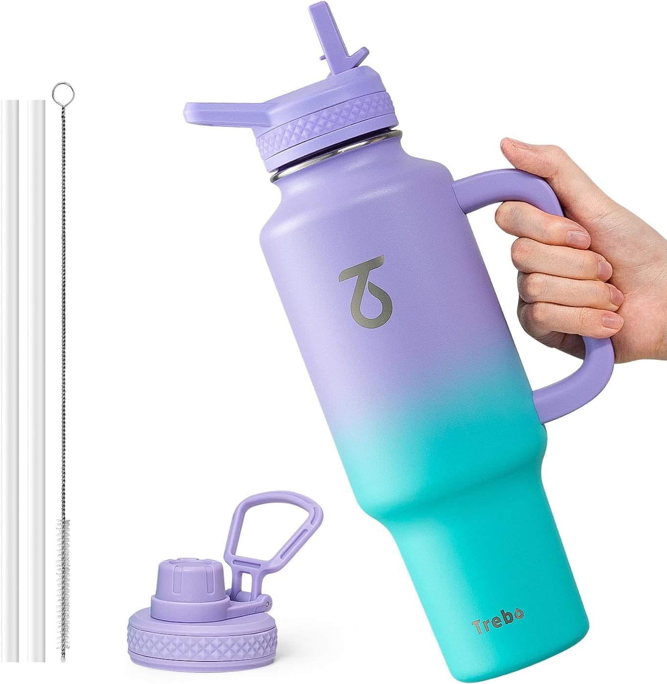 Trebo 40 oz Insulated Water Bottle for Car Cup Holders