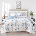 Botanical Quilt Set 3 Piece Full/Queen - Lightweight Reversible Quilt