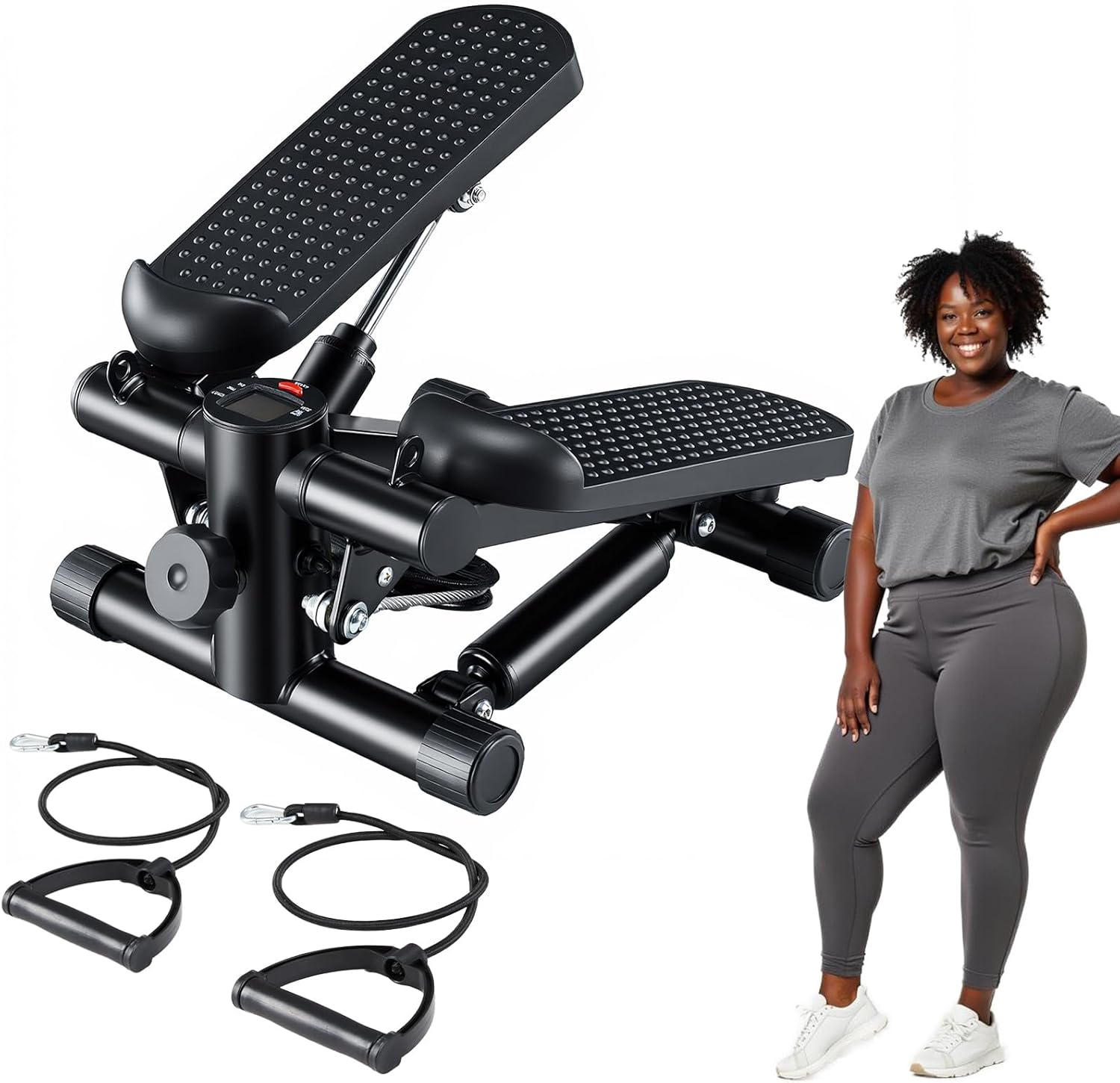 OLIXIS Mini Stepper for Home Workout with Resistance Bands