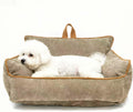 Orthopedic Dog Bed Small/Medium Brown - Memory Foam Bolster
