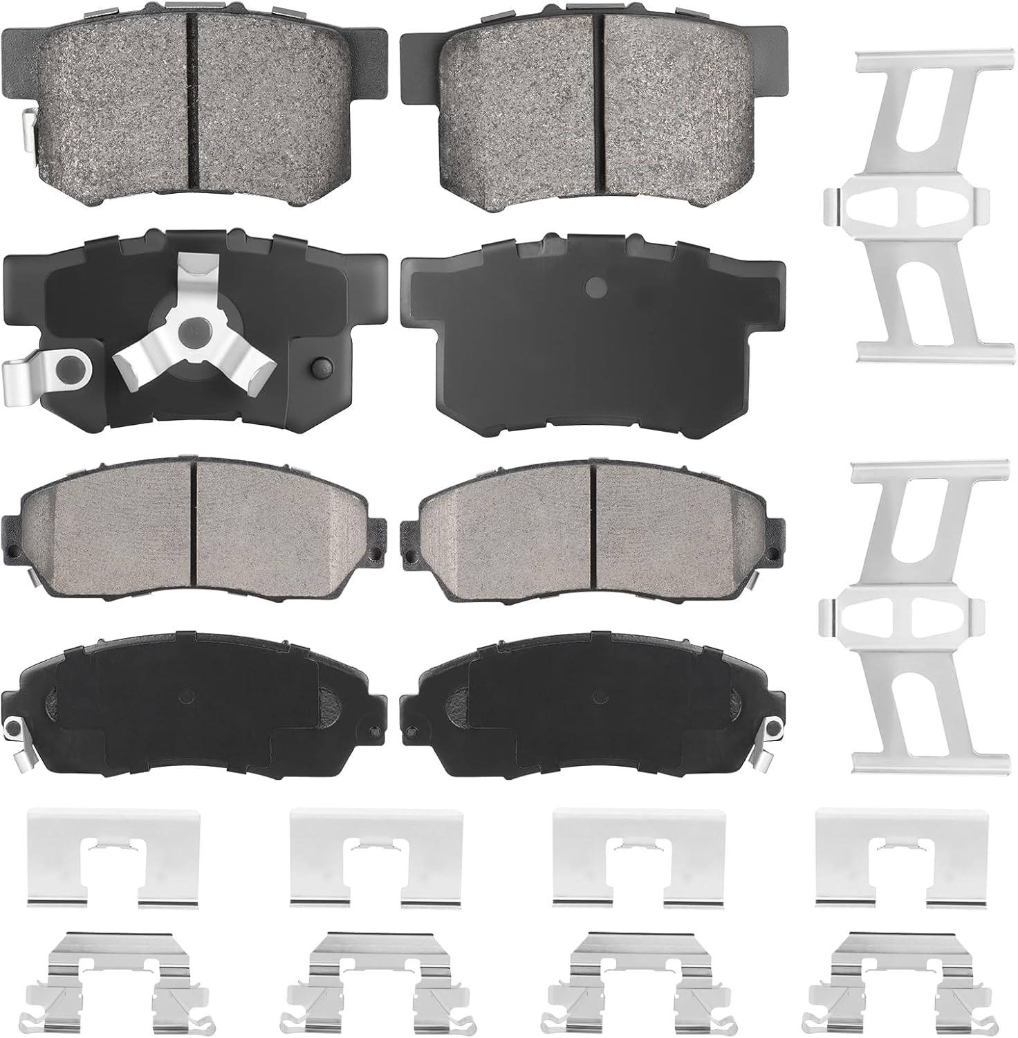 Front Ceramic & Rear Semi-Metallic Brake Pads Set for Honda CR-V