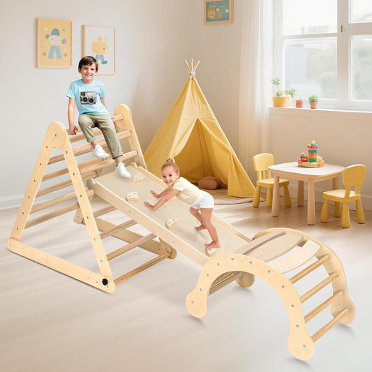 YOLEO Large Pikler Triangle Set for Montessori Indoor Fun