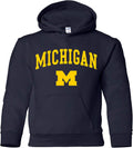 UGP Campus Apparel NCAA Arch Logo Youth Hoodie - Michigan Pride