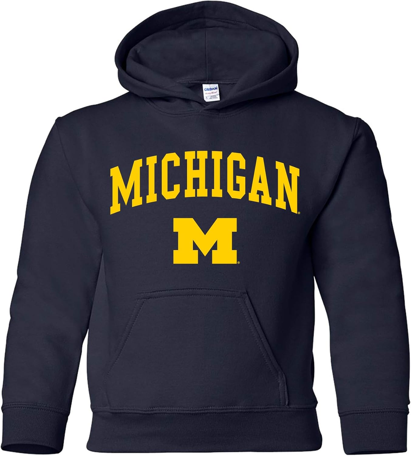 NCAA Arch Logo Youth Hoodie for Michigan Fans - UGP Apparel
