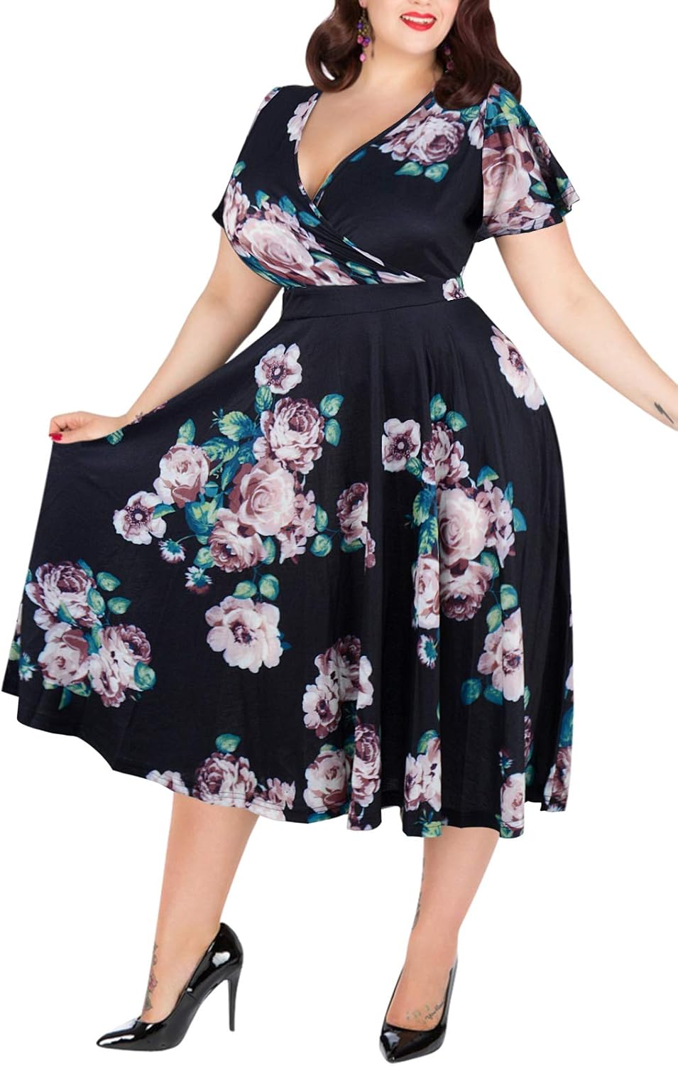 Nemidor Plus Size Dresses for Curvy Women with Pockets