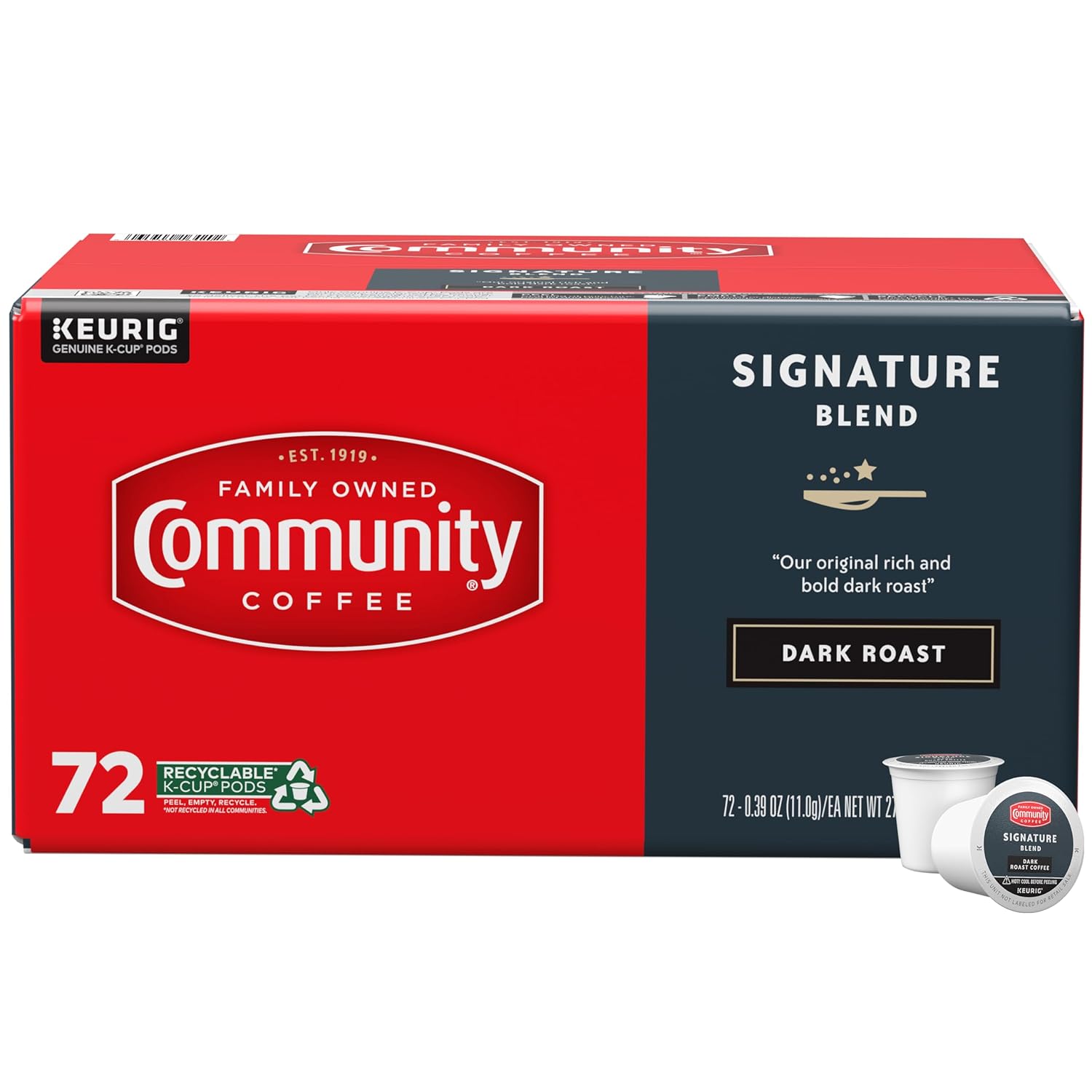 Community Coffee Signature Blend Dark Roast Pods for Keurig