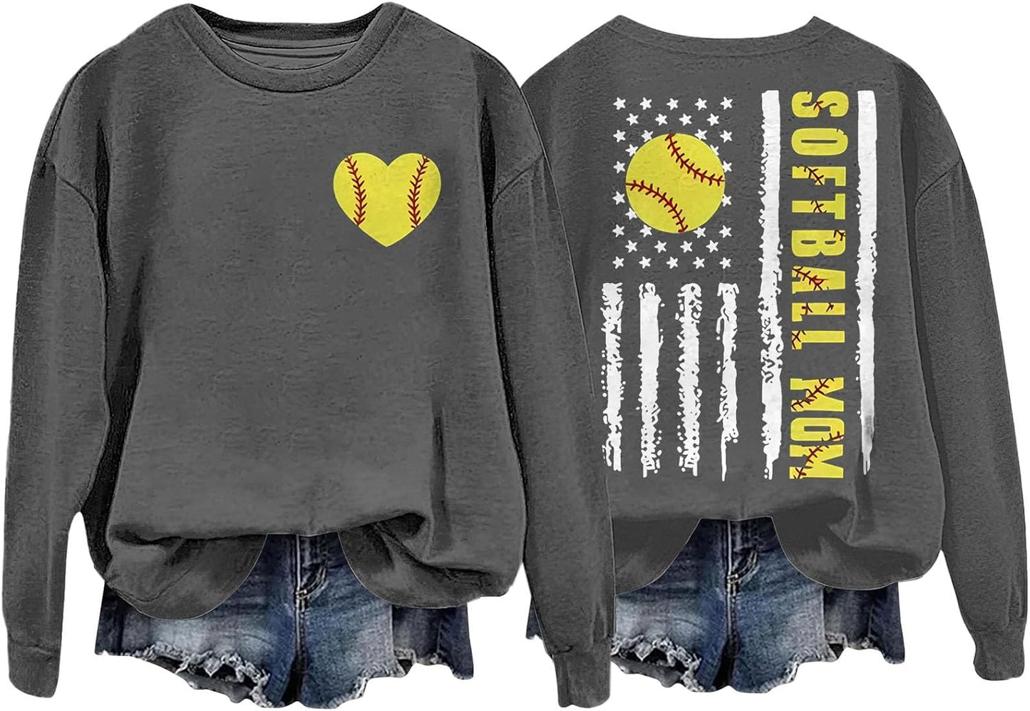 Cozy Softball Mom Sweatshirt - Lightweight & Stylish!