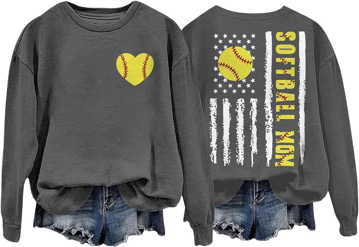 Cozy Softball Mom Sweatshirt - Lightweight & Stylish!