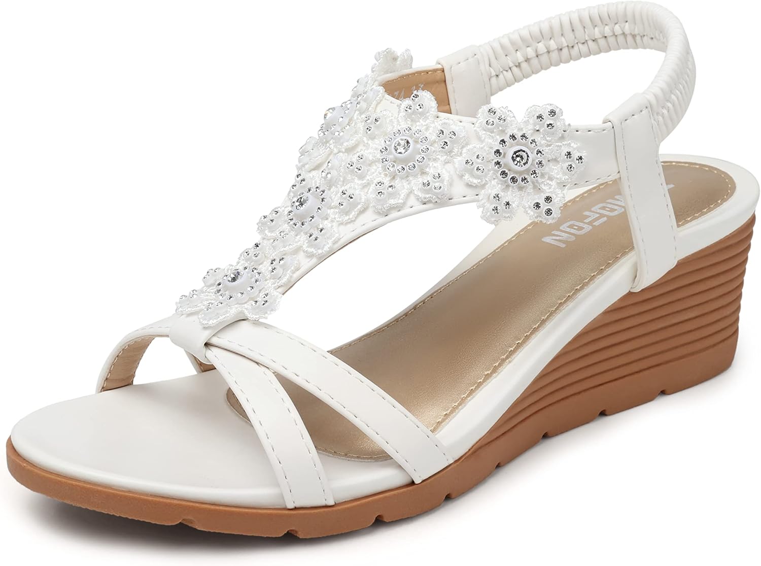 TEMOFON Women's Low Wedge Heels Summer Dressy Platform Sandals