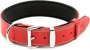 TUBERK Vegetable-Tanned Leather Dog Collar for Large Dogs