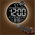 10in Large Digital Wall Clock with Seconds and RGB Color - Clear