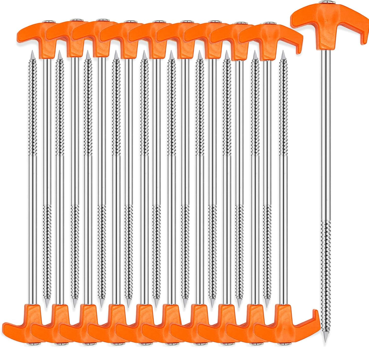 20 Pack Heavy Duty 8 Tent Stakes - Non-Rust Ground Stakes for Camping