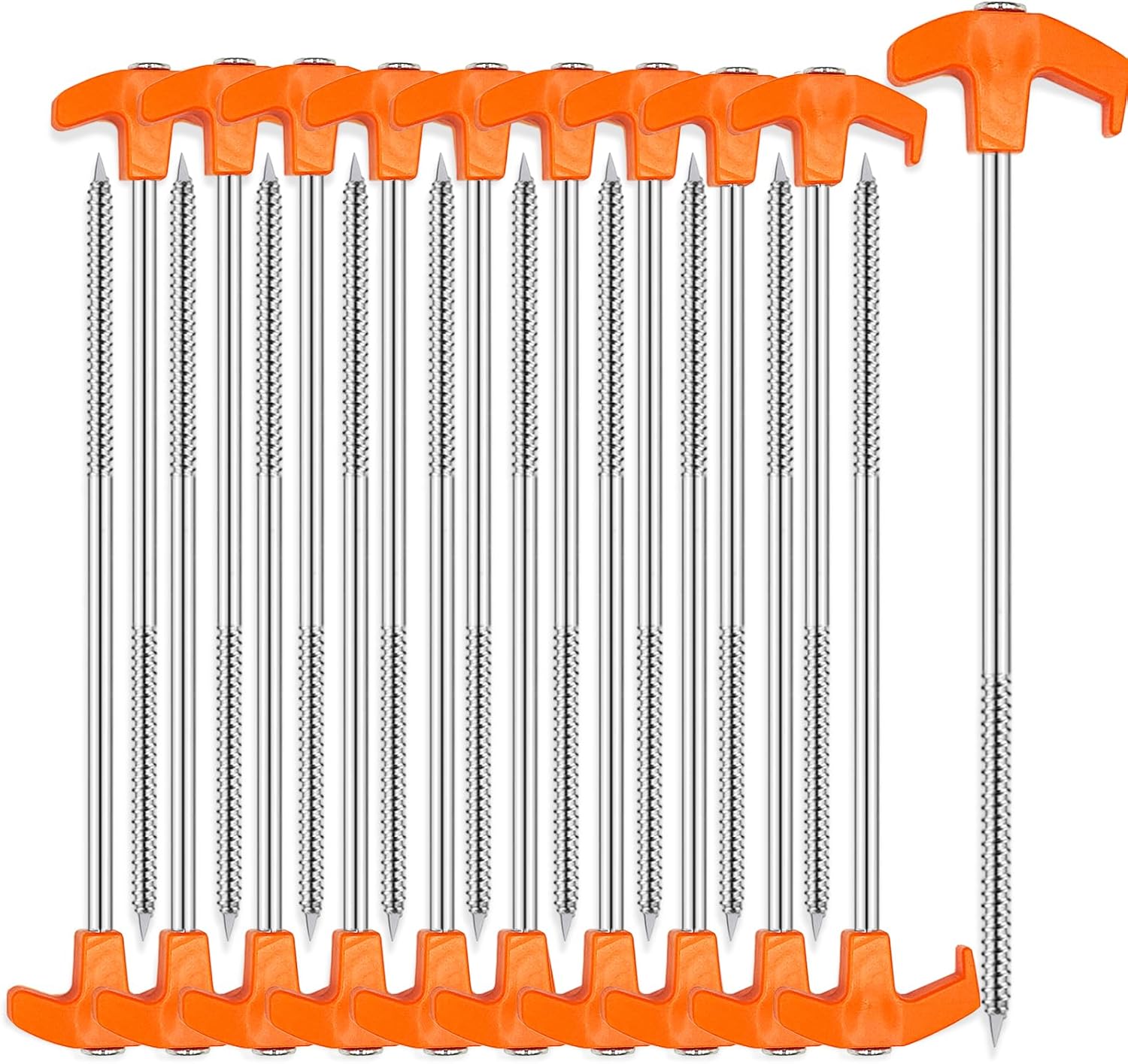 20 Pack Heavy Duty 8 Tent Stakes - Non-Rust Ground Stakes for Camping