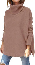 Oversized Turtleneck Sweater Tunic - Cozy Fall Pullover