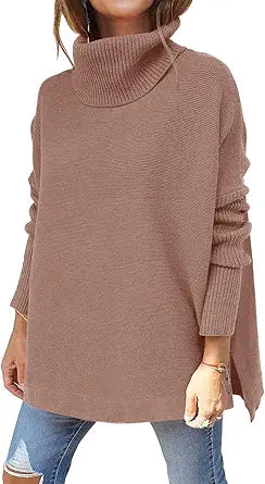 LILLUSORY Women's Turtleneck Oversized Sweater for Fall Style