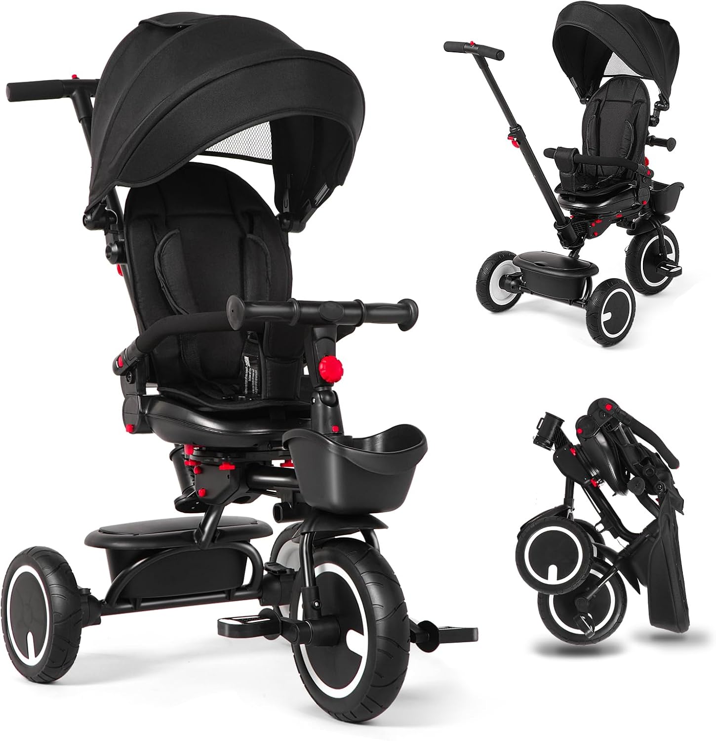 Baby Tricycle 6-in-1 Folding Kids Trike for Ages 7 Months to 5 Years