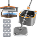 Spin Mop and Bucket Set with Separate Dirty Water System - Low Water