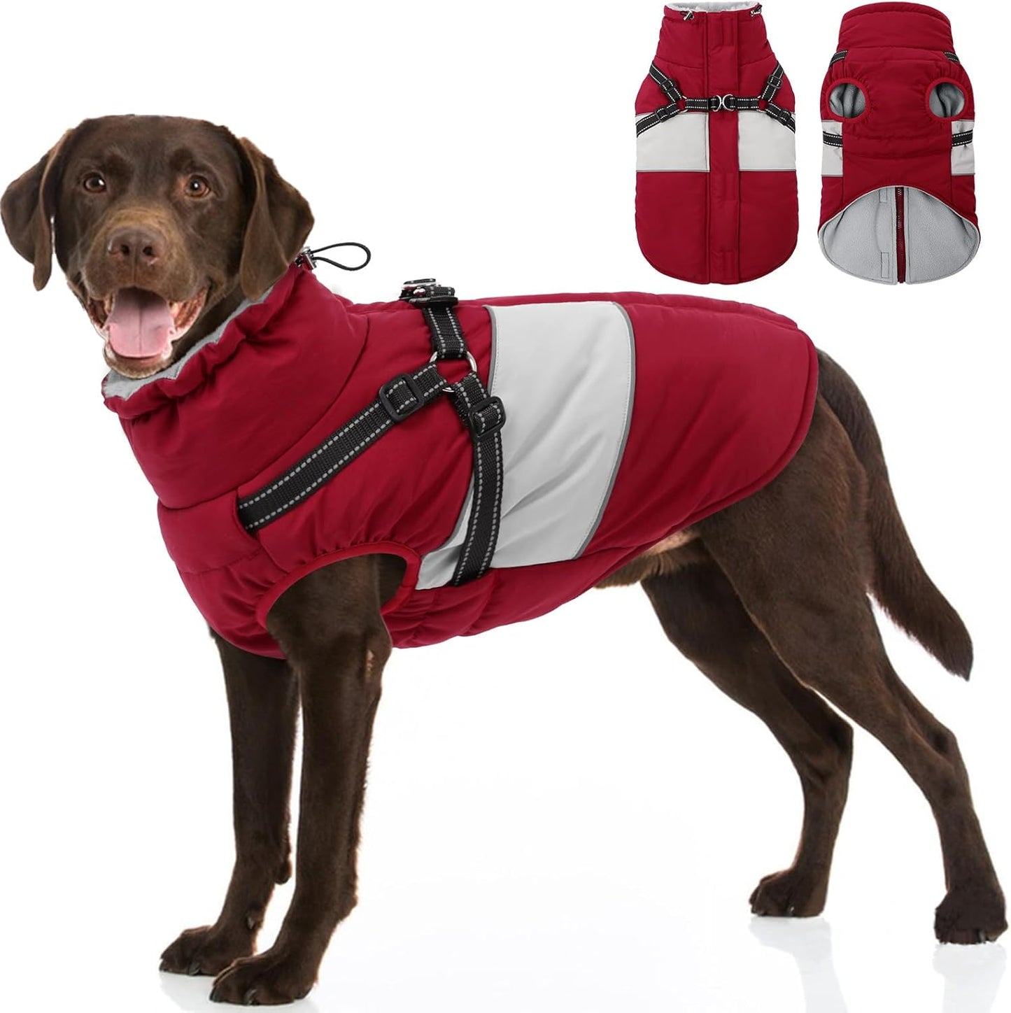 SUNFURA Dog Coat for Large Dogs - Waterproof Winter Jacket