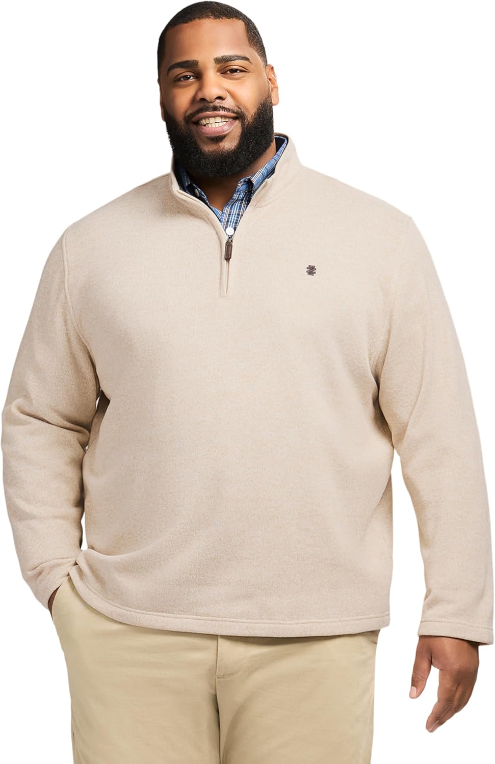 Izod Mens Big and Tall Thermosoft Quarter Zip Sweater Fleece