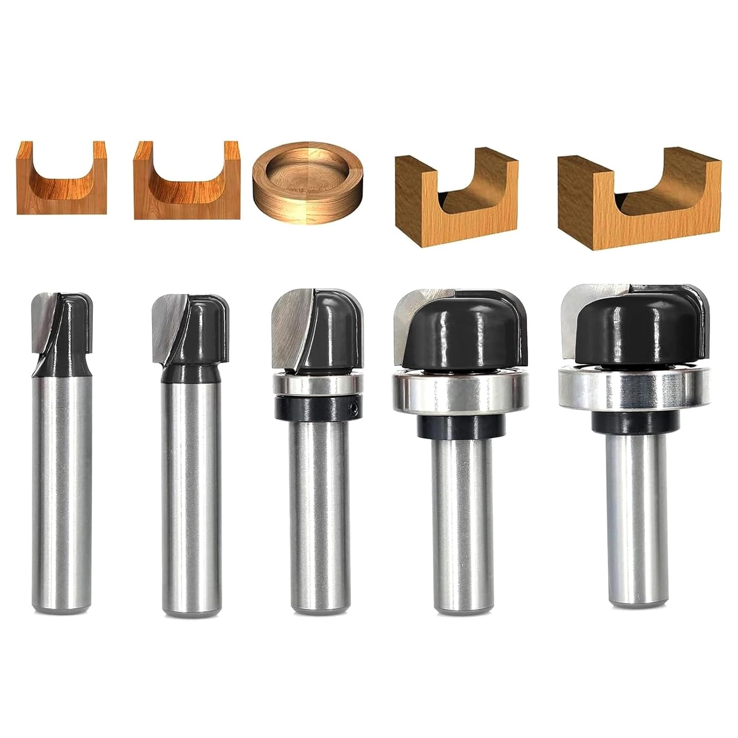 5PCS Bowl & Tray Template Router Bit Set for Woodworking