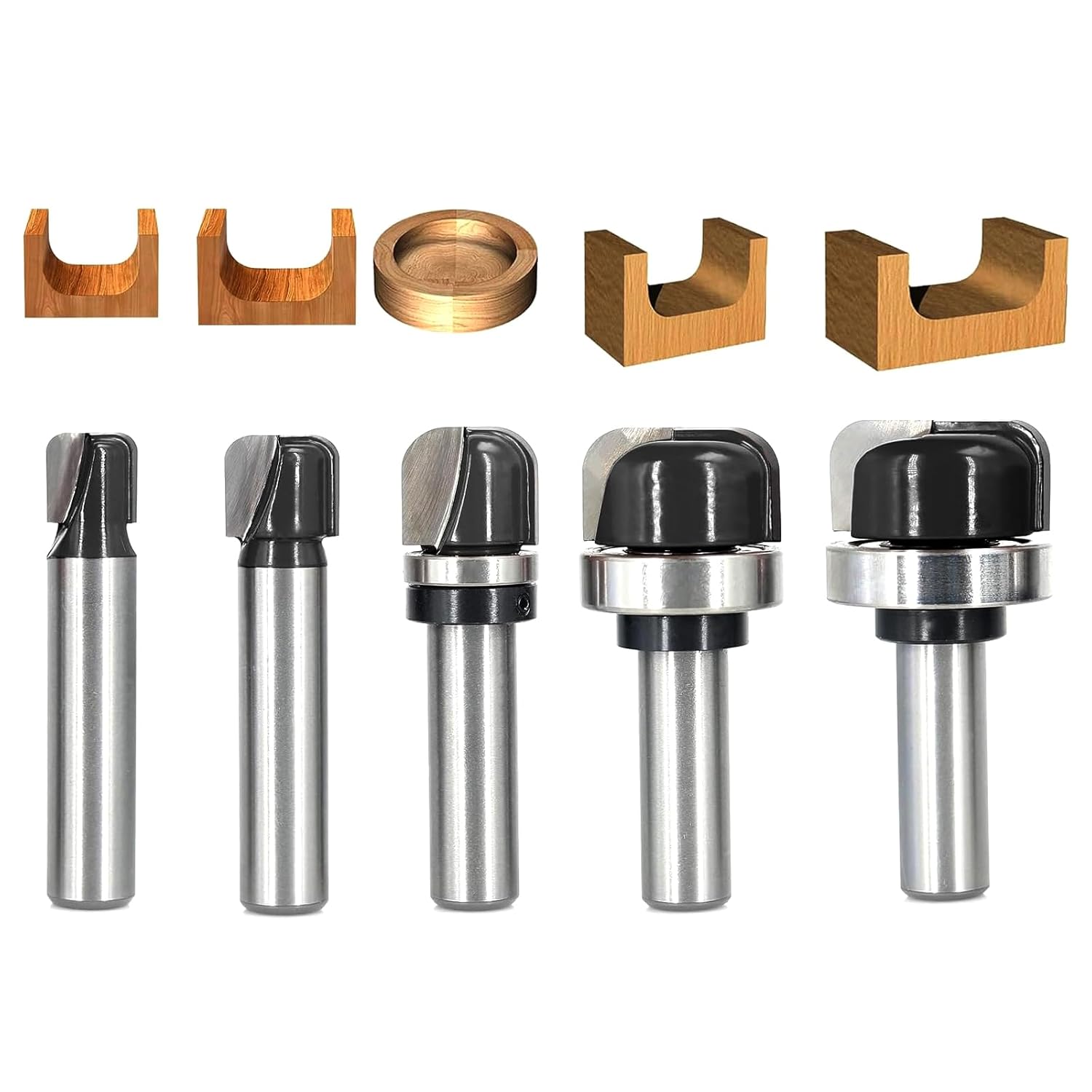 5PCS Bowl & Tray Template Router Bit Set for Woodworking